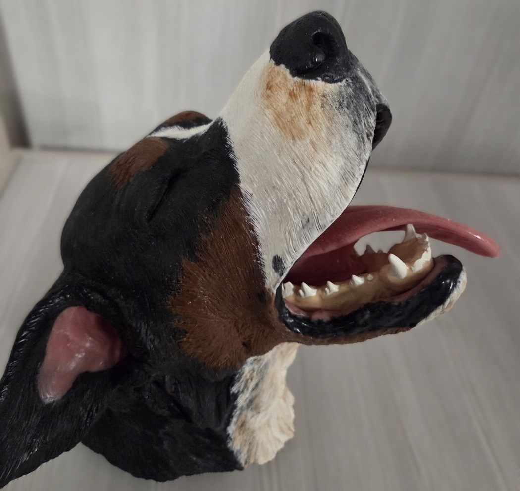 Rootus Maximus ("Max"), the realistic canine dental simulation head, seen in side profile with mouth open